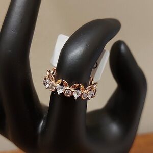 Charmed Aroma Faux Rose Gold & Diamond Bunny Ear Ring